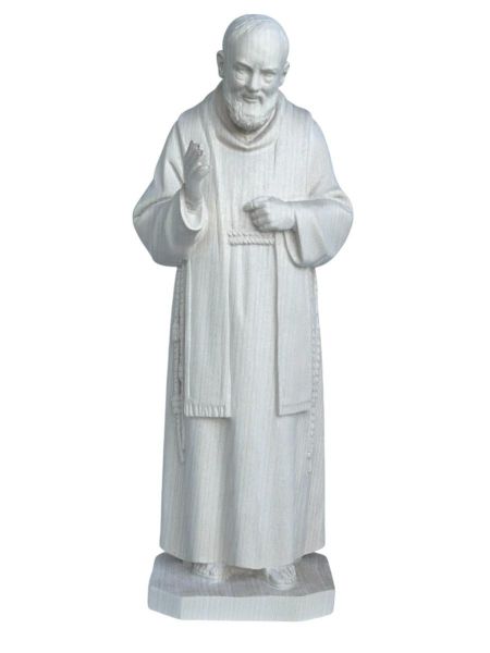 Immagine di Statua San Padre Pio con stimmate 15 cm legno naturale