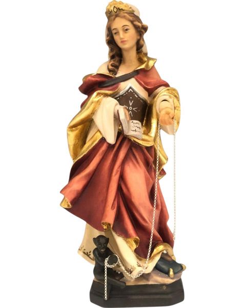Immagine di Santa Giuliana di Nicomedia con diavolo 30 cm legno dipinto