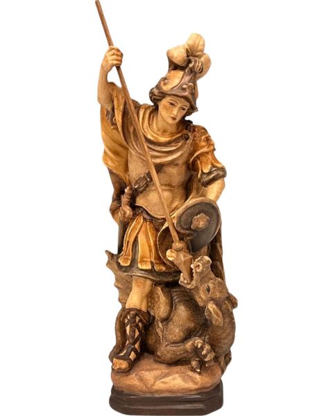Picture of St. George and the dragon 40 cm (15,7 inch) wood Statue, brown