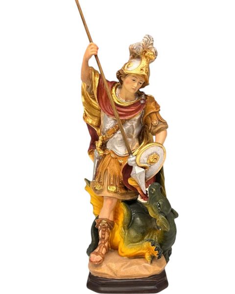 Picture of St. George and the dragon 80 cm (31,5 in) painted wood Statue
