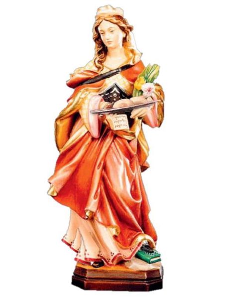 Imagen de Estatua Santa Águeda de Catania 60 cm madera pintada