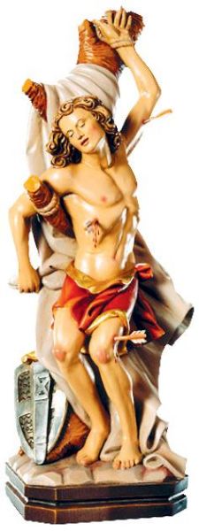 Imagen de Estatua San Sebastián mártir 25 cm madera pintada