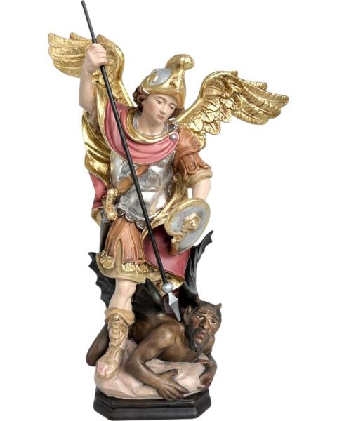 Immagine di Statua San Michele Arcangelo 40 cm legno dipinto