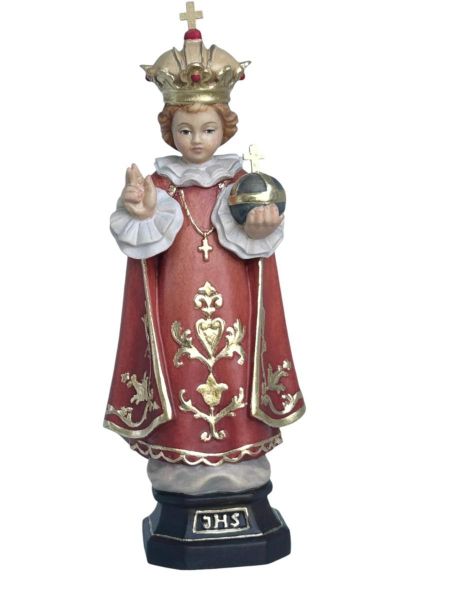Immagine di Statua Gesù Bambino di Praga con globo 80 cm legno dipinto