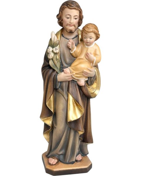 Immagine di Statua San Giuseppe con Bambino Gesù 10 cm legno dipinto