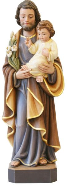 Immagine di Statua San Giuseppe con Bambino Gesù 80 cm vetroresina dipinta