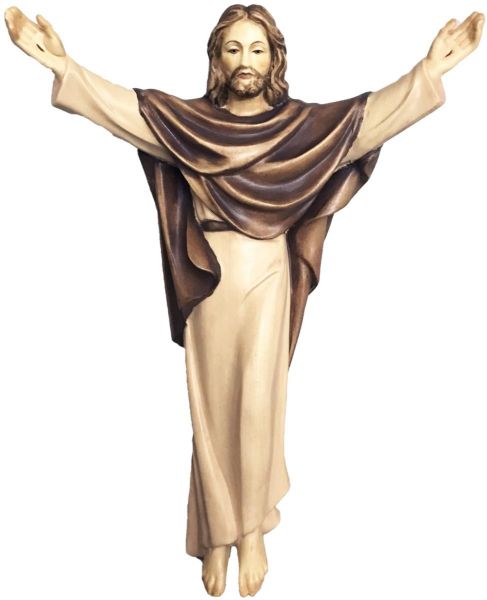 Imagen de Estatua Cristo Rey Resucitado 15 cm madera marrón