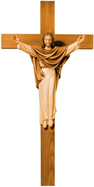 Imagen de Estatua Cristo Rey Resucitado en la cruz 200 cm madera marrón