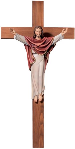 Imagen de Estatua Cristo Rey Resucitado en la cruz 240 cm madera pintada