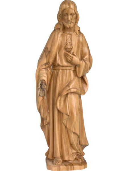 Imagen de Estatua Sagrado Corazón de Jesús 7,5 cm madera de olivo