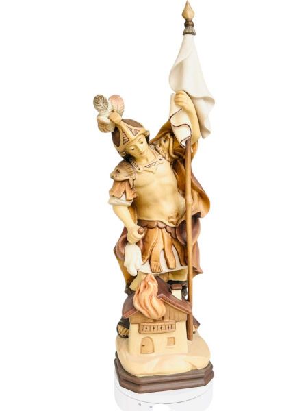 Immagine di San Floriano di Lorch con bandiera 36 cm legno marrone