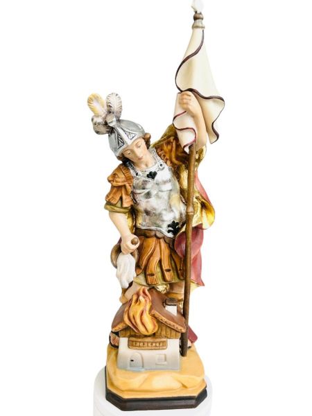 Picture of St. Florian of Lorch with flag 100 cm (39,4 in) painted wood Statue