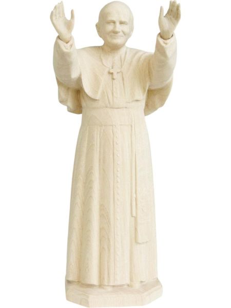 Imagen de Estatua Papa Juan Pablo II 10 cm madera natural