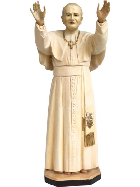 Imagen de Estatua Papa Juan Pablo II 60 cm madera marrón
