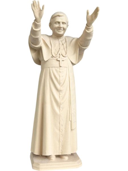 Immagine di Statua Papa Benedetto XVI 30 cm legno naturale
