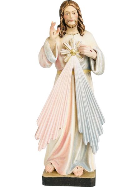 Imagen de Estatua Jesús Misericordioso con rayos 10 cm madera pintada
