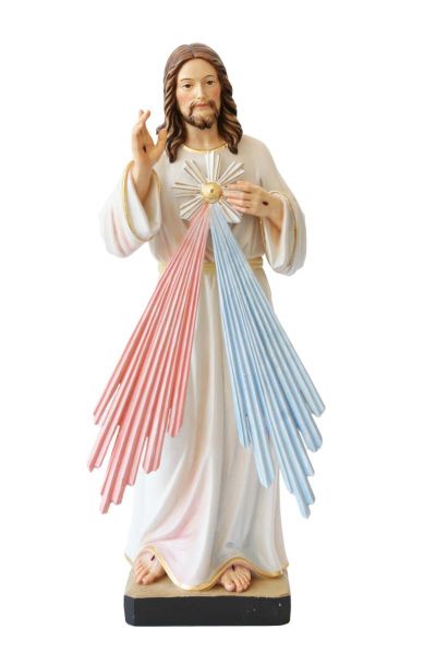 Picture of Merciful Jesus with rays 80 cm (31,5 in) painted fiberglass Statue