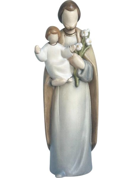 Picture of St. Joseph and Baby Jesus 8 cm (3,1 inch) painted wood Statue