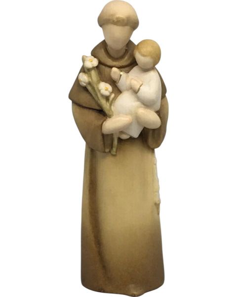 Picture of St. Anthony of Lisbon and Jesus 10 cm (3,9 in) painted wood stylized Statue