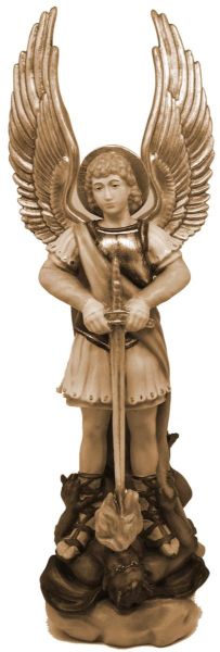 Imagen de Estatua San Miguel Arcángel con diablo 120 cm efecto bronce