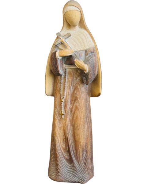 Imagen de Estatua Santa Rita de Casia estilizada 8 cm madera pintada