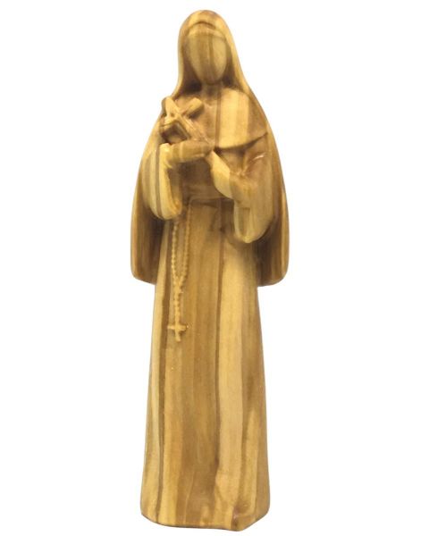 Immagine di Statua Santa Rita da Cascia stilizzata 15 cm legno d’ulivo