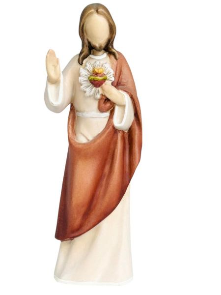 Imagen de Estatua Sagrado Corazón de Jesús estilizado 80 cm madera pintada