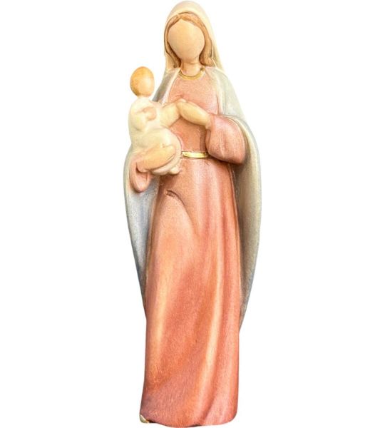 Immagine di Statua Madonna con Bambino stilizzata 100 cm legno dipinto