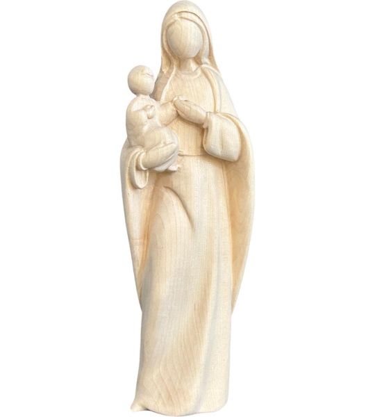 Immagine di Scultura Madonna con Bambino stilizzata 200 cm legno naturale