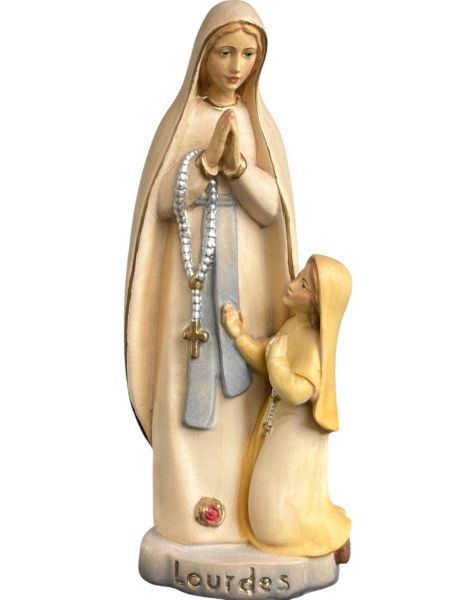 Imagen de Virgen de Lourdes moderna y Bernadette 120 cm Escultura pintada