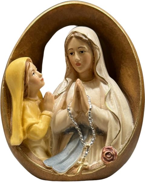 Imagen de Busto Virgen de Lourdes y Bernadette 12 cm madera 