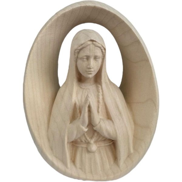 Imagen de Busto de la Virgen de Fátima 12 cm madera natural
