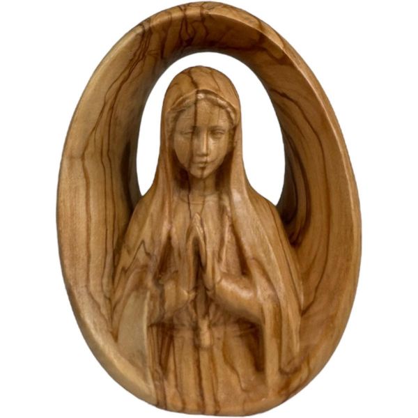 Immagine di Busto Madonna di Fatima 15 cm legno d’ulivo