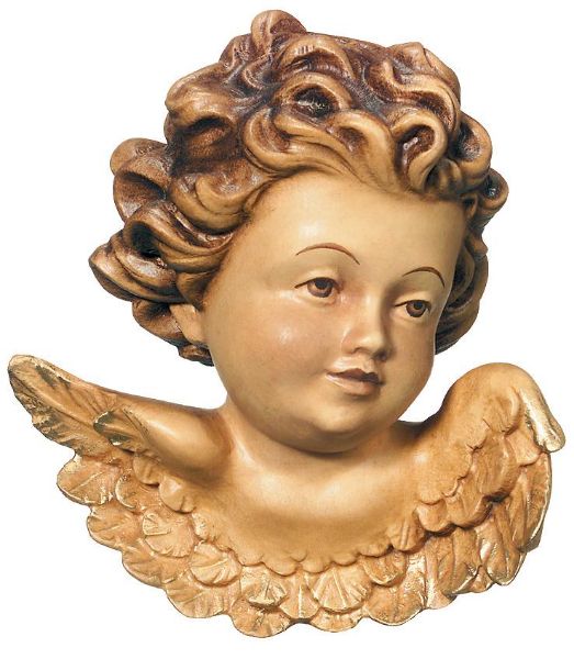 Immagine di Testina d'Angelo (sinistra) 12 cm Statua legno marrone