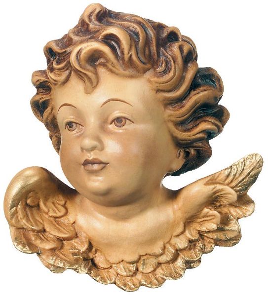 Picture of Angel's head (right) 10 cm (3,9 inch) wood Statue, brown