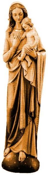 Immagine di Statua Maria Regina del Mondo 150 cm legno marrone