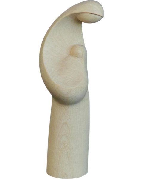 Immagine di Scultura Madonna con Bambino minimalista 200 cm legno naturale