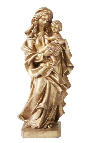 Imagen de Estatua Virgen con el Niño 80 cm efecto bronce