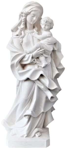 Immagine di Statua Madonna con Bambino 100 cm vetroresina bianca