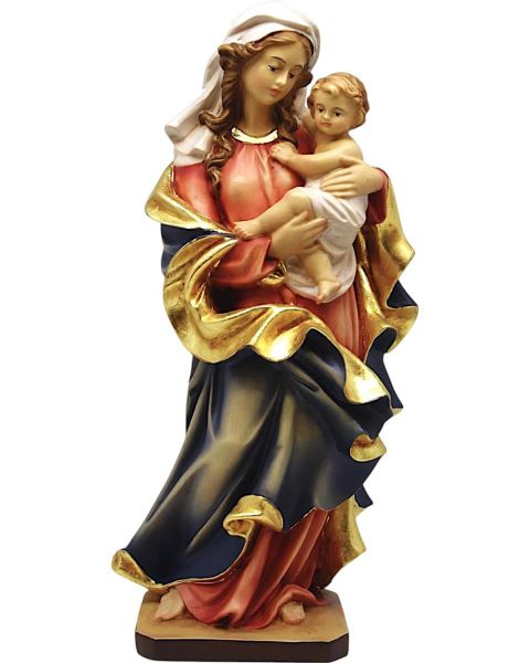 Imagen de Estatua Virgen del Corazón y el Niño 100 cm madera pintada