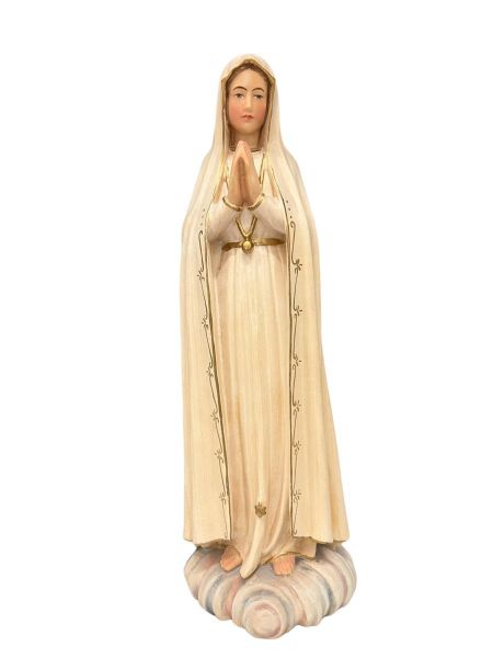 Immagine di Statua Madonna Pellegrina di Fatima 40 cm legno dipinto
