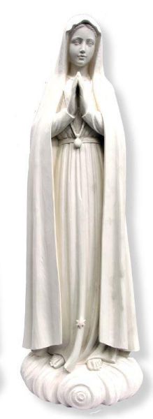 Immagine di Statua Madonna Pellegrina di Fatima 100 cm vetroresina bianca