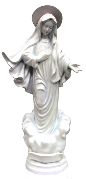 Immagine di Statua Madonna di Medjugorje 80 cm vetroresina bianca