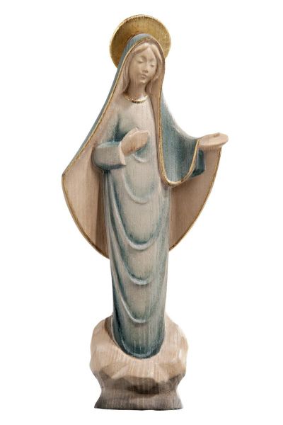 Immagine di Statua Madonna di Medjugorje minimalista 150 cm legno dipinto