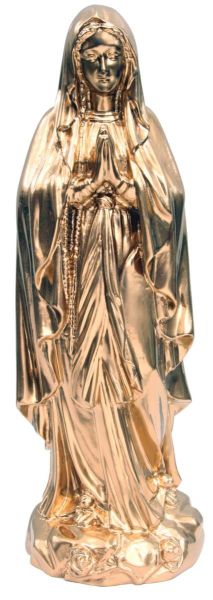 Imagen de Estatua Virgen de Lourdes en oración 60 cm efecto bronce