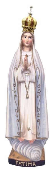 Immagine di Statua Madonna di Fatima con corona 100 cm legno blu