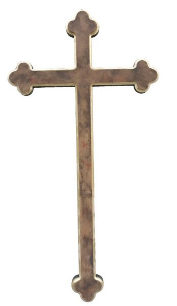 Immagine di Croce di San Damiano 120 cm legno effetto anticato