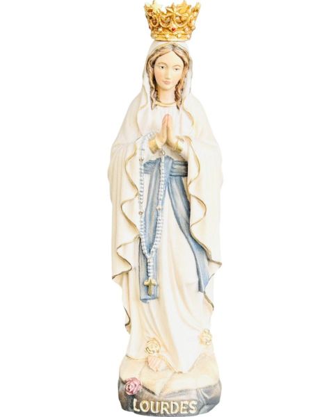 Immagine di Statua Madonna di Lourdes con corona 100 cm legno dipinto