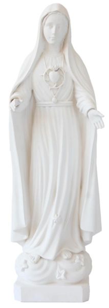 Immagine di Statua Madonna di Fatima con Cuore spinato 70 cm vetroresina bianca
