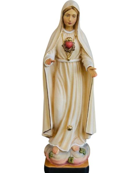 Imagen de Virgen de Fátima con corazón de espinas 100 cm madera pintada